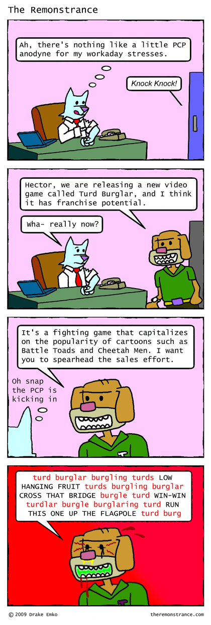 Probo Puts Hector on Point - The Remonstrance comic for 2009-02-25. Word of the day: anodyne