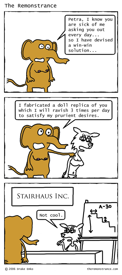 Petra's Elegant Suitor - The Remonstrance comic for 2006-11-13. Word of the day: prurient