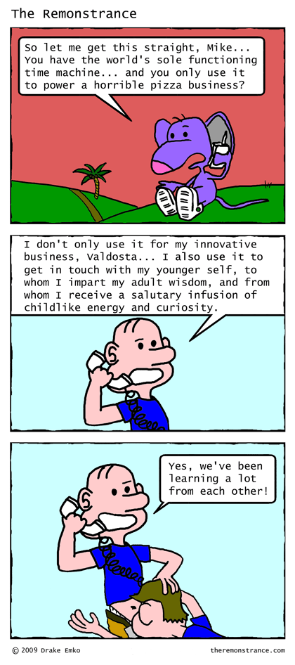 The Education of Young Mike - The Remonstrance comic for 2009-07-06. Word of the day: salutary