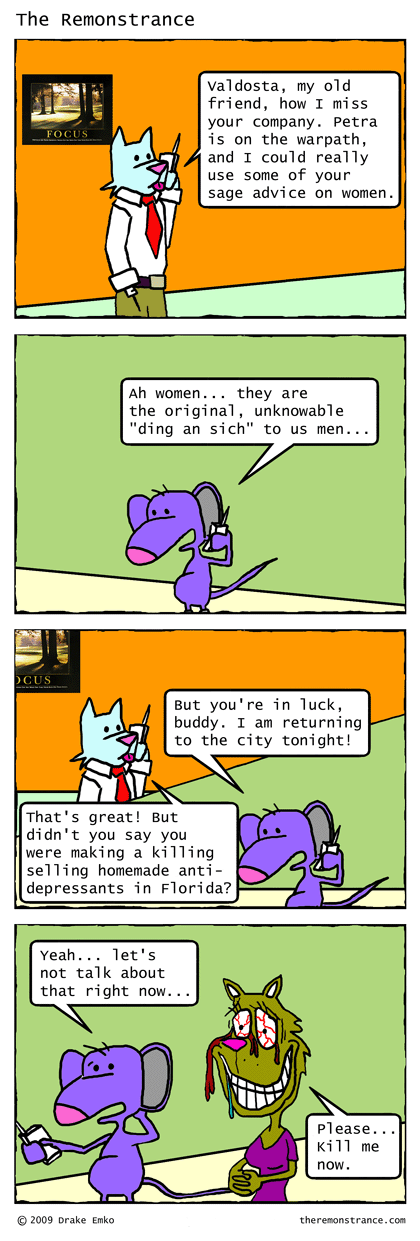 Valdosta Returns to NYC - The Remonstrance comic for 2009-07-28. Word of the day: ding an sich