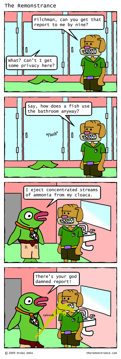 The Anatomy Lesson of Filchman Cod - The Remonstrance comic for 2009-08-31. Word of the day: cloaca