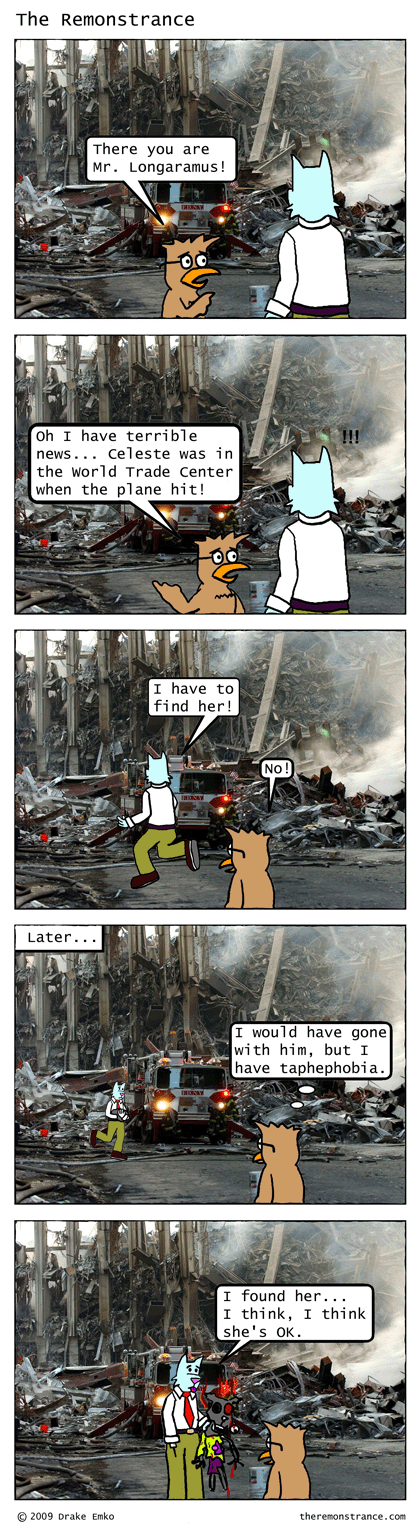 A Heartbreaking Tale of Staggering Paternal Love - The Remonstrance comic for 2009-10-07. Word of the day: taphephobia