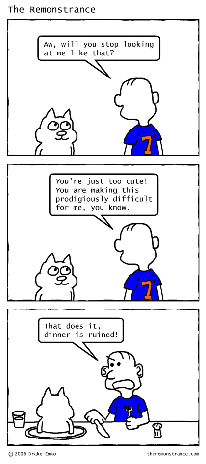 Kitten Cute Eyes - The Remonstrance comic for 2006-12-04. Word of the day: prodigiously