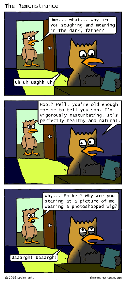Lortle: After Dark - The Remonstrance comic for 2009-12-28. Word of the day: sough