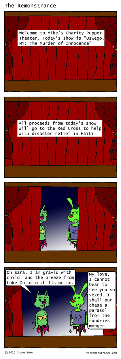 Mike's Puppet Theater - The Remonstrance comic for 2010-01-25. Word of the day: gravid