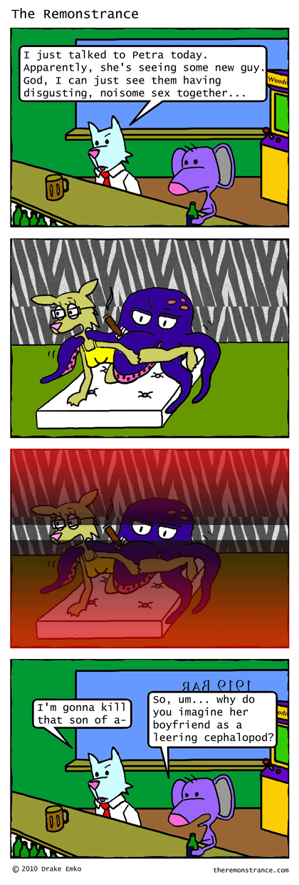 Petra's New Boyfriend, As Imagined By Hector - The Remonstrance comic for 2010-03-01. Word of the day: noisome