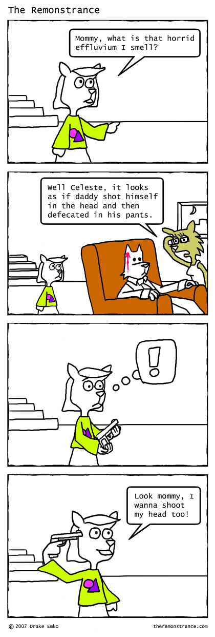 Hector and Petra Have a Daughter? - The Remonstrance comic for 2007-01-15. Word of the day: effluvium