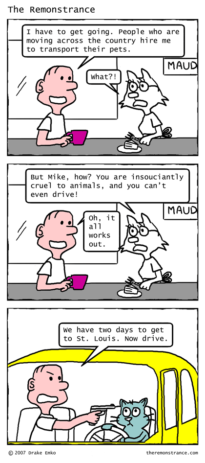 Mike's Perfect New Job - The Remonstrance comic for 2007-02-12. Word of the day: insouciantly