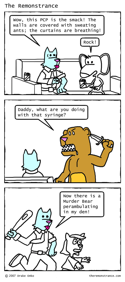 Hector Takes His Medicine - The Remonstrance comic for 2007-03-19. Word of the day: perambulating