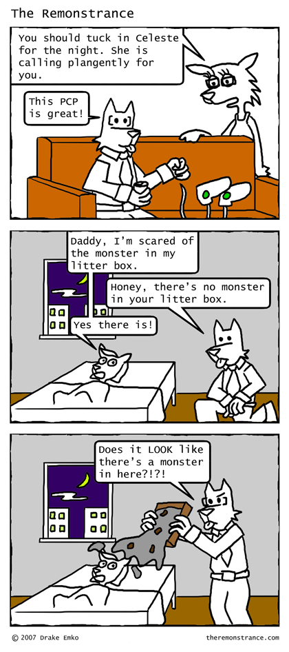 Hector Comforts His Daughter - The Remonstrance comic for 2007-03-26. Word of the day: plangently