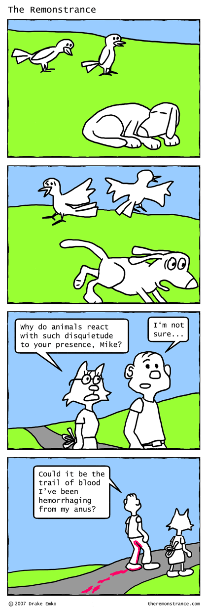 The Disquietude of Beasts - The Remonstrance comic for 2007-08-01. Word of the day: disquietude