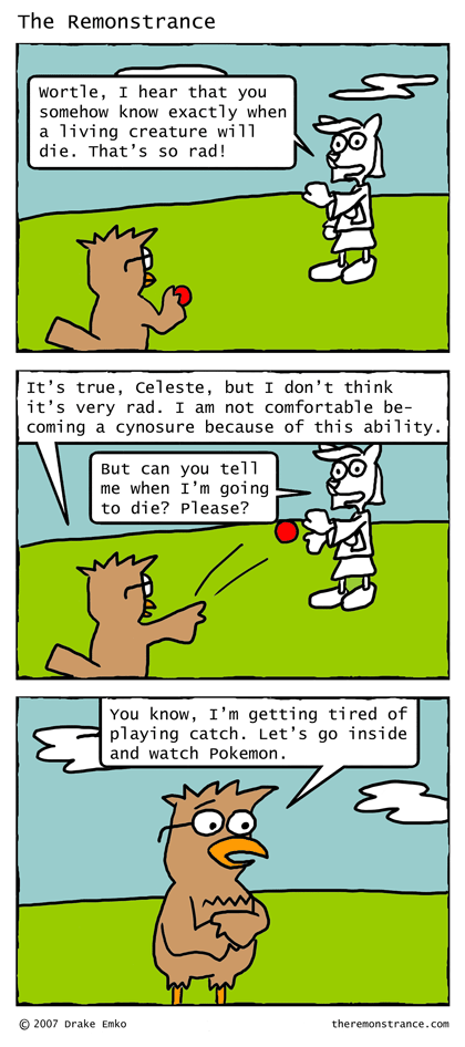 Wortle, the Reluctant Seer? - The Remonstrance comic for 2007-10-08. Word of the day: cynosure