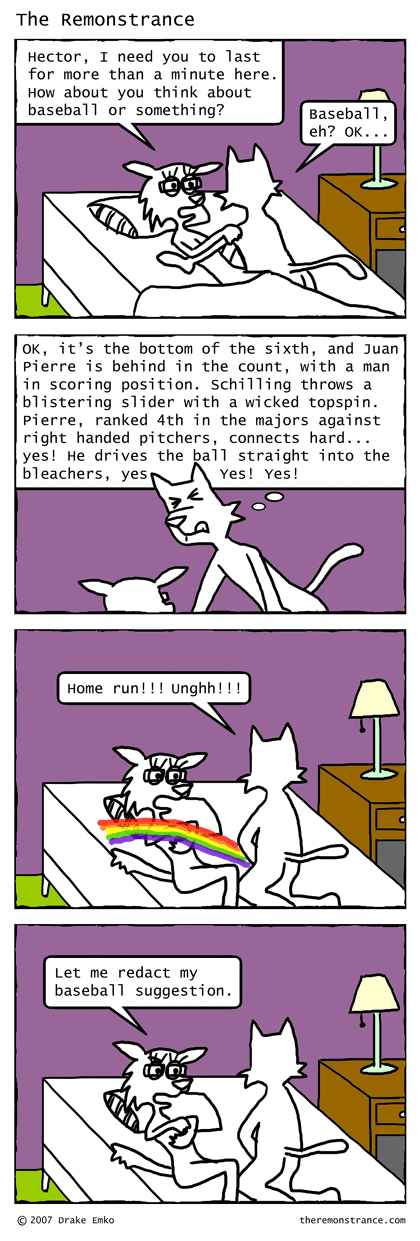 Hector's Spectacular Endurance Trick - The Remonstrance comic for 2007-11-19. Word of the day: redact