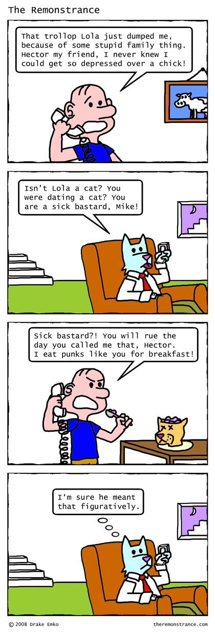 Mike Got Dumped - The Remonstrance comic for 2008-01-21. Word of the day: trollop