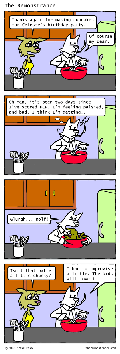 Hector the Innovative Baker - The Remonstrance comic for 2008-02-18. Word of the day: palsied