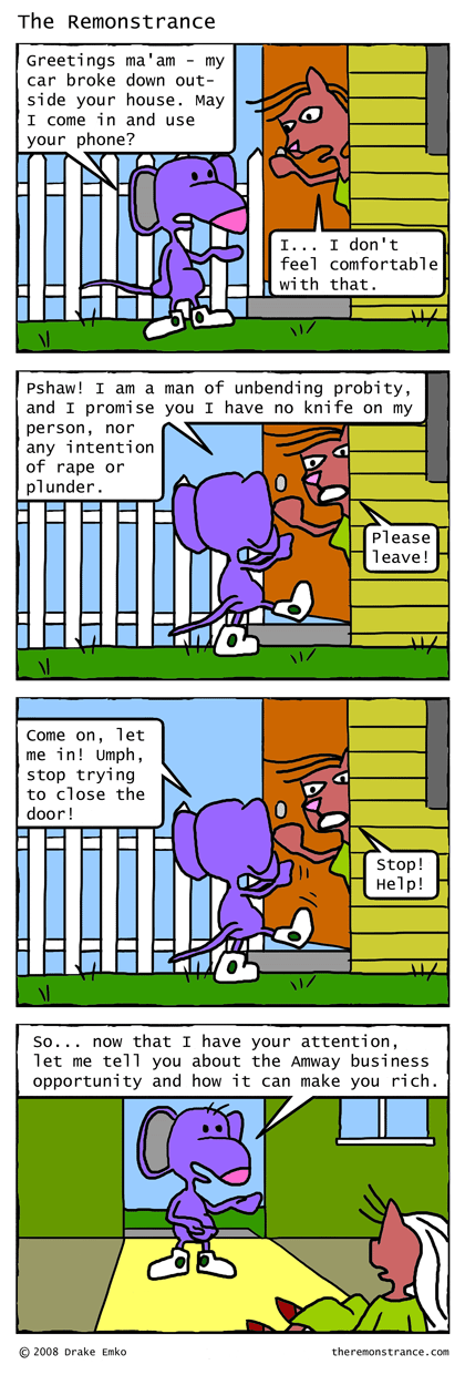 No Welcome Mat for Valdosta - The Remonstrance comic for 2008-06-30. Word of the day: probity