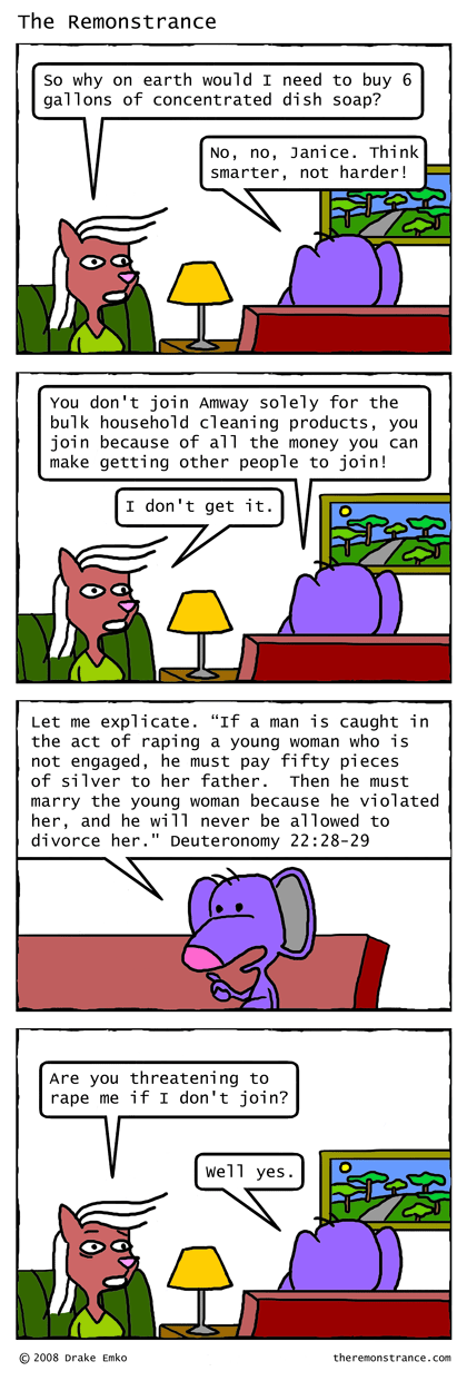 Valdosta's Persuasive Sales Pitch to Janice - The Remonstrance comic for 2008-07-07. Word of the day: explicate
