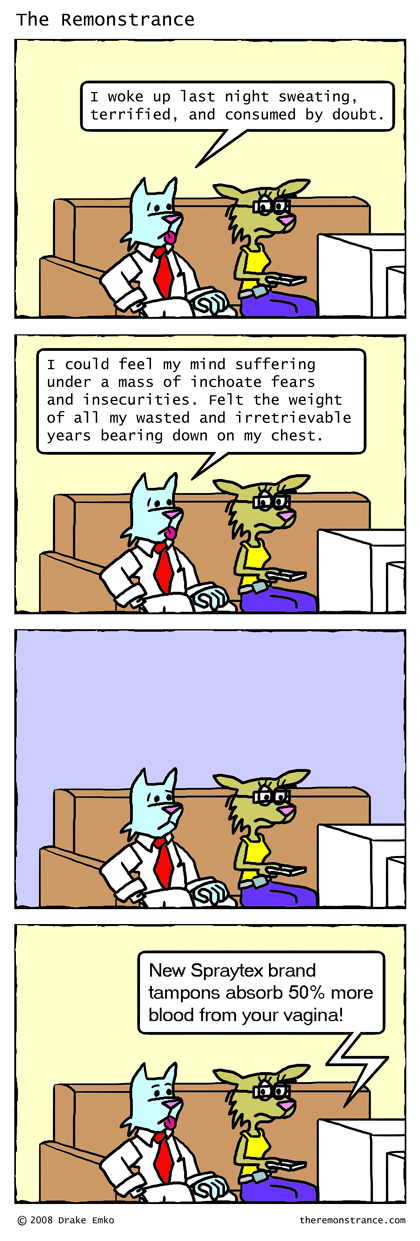 Plagued by Self Doubt - The Remonstrance comic for 2008-09-08. Word of the day: inchoate