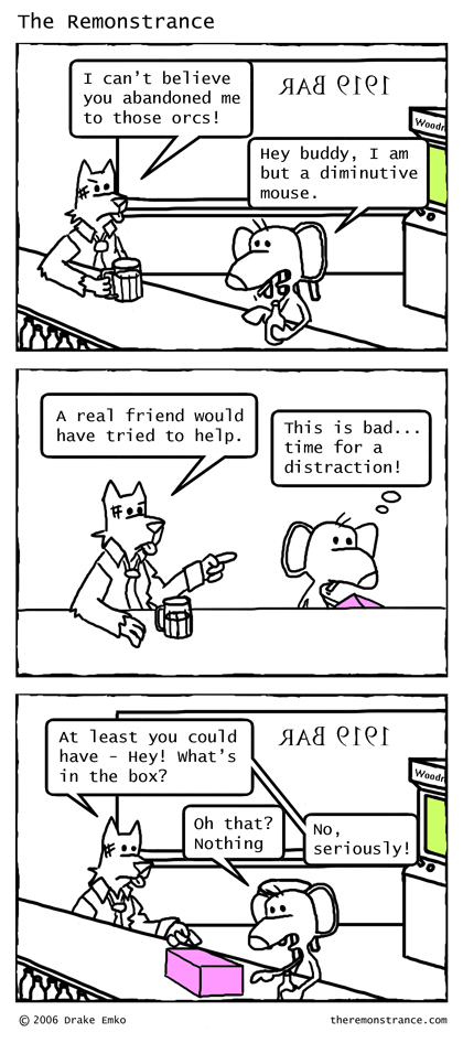 Time for a Distraction - The Remonstrance comic for 2006-10-30. Word of the day: diminutive