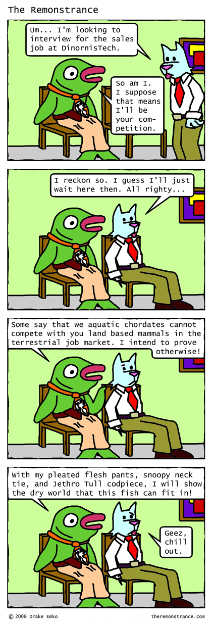 Hector Meets His Competition - The Remonstrance comic for 2008-09-22. Word of the day: codpiece