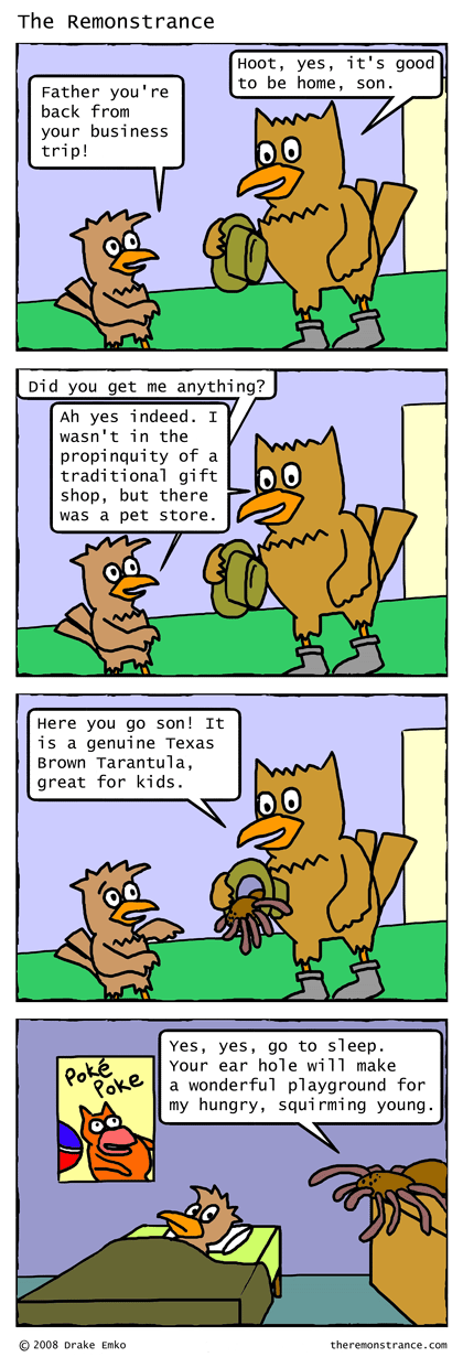 Wortle Gets a Nice Gift from his Father - The Remonstrance comic for 2008-10-13. Word of the day: propinquity