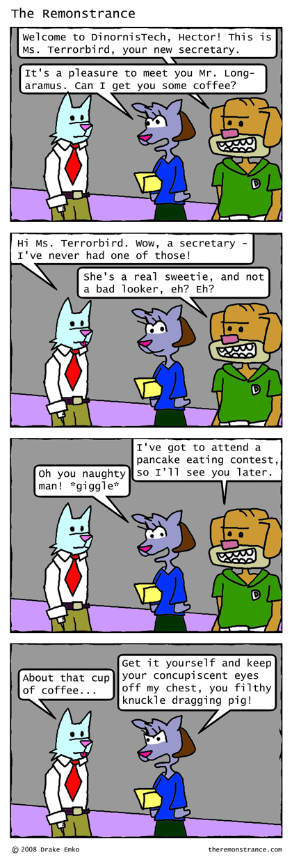 The Inimitable Ms. Terrorbird - The Remonstrance comic for 2008-11-03. Word of the day: concupiscent